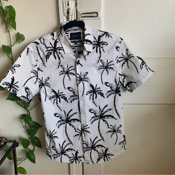 Cactusman Ricky Singh Tropical Palm Print Short Sleeve Button Down Shirt Size M - Picture 14 of 14
